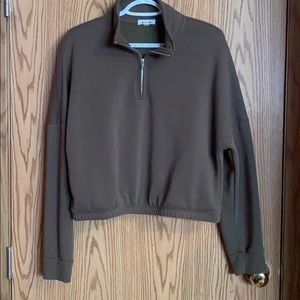 Forest green crop top sweater from garage